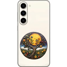 Zeyno Samsung S24 Uyumlu Güneşli Ağaç Desenli Silikon Kılıf