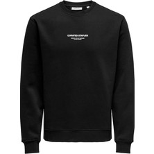 Only & Sons Only&Sons ONSCURATED REG CREW NECK Siyah Erkek Sweatshirt