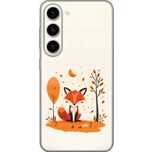 Zeyno Samsung S23 Uyumlu Sonbahar Tilkisi Desenli Silikon Kılıf