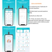 Soylu Elektronik Akıllı Telefon İr Kumanda - Kopyalayıcı Adaptörü İos Android Klima Tv Kamera Ses Sistemi Kumandası