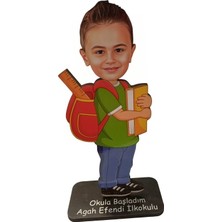 Özcan Tasarım Kişiye Özel Ahşap Biblo - Erkek Çocuk Karikatür Biblo - Mezuniyet Biblosu