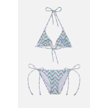 Ayyıldız 4903 Mor Desenli Kız Çocuk Bikini Takımı