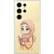 Zeyno Samsung S24 Ultra Uyumlu Kitap Kızı Desenli Silikon Kılıf