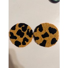 Akbaş Design Punch Nakışı 2li Leopar Araba Bardak Altlığı / Car Coaster