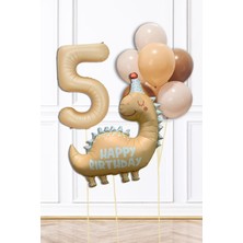 Pekshop Retro Dinazor Tema Yaş Balonlu Doğum Günü Balon Zinciri Seti Retro Dinozor Konsept