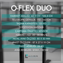 Karr Office O-Flex Beyaz Ayak Beyaz Elektrikli ve Yükseklik Ayarlı Çift Motorlu Çalışma Masası - E21101