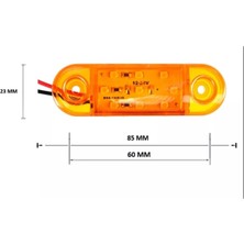 Ahmet Otomotiv (4 Adet) Sarı-Turuncu Tombul LED 9 Ledli 12V-24V