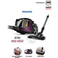 Philips 1500+ L Marathon Ultimate Premium Toz Torbasız Süpürge, Hepa Alerjik Filtreli, Onerous Lambader Hediye