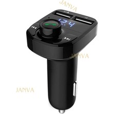 Car X8 Araç Fm Transmitter 5.0 Bluetooth Araç Kiti USB Mp3 Sd Kart Çakmaklık Girişli