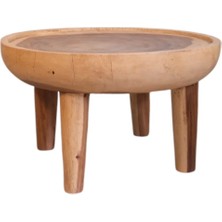 Pissa Doğal Ağaç Masif Kütük Yuvarlak Orta Sehpa 60 cm