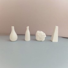 4 Lü Dekoratif Asimetrik  Pampas Vazo Takımı