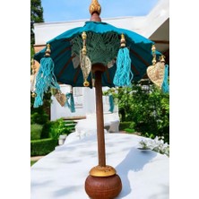 Bali Decor Dekorafit El Yapımı Bali Şemsiye 65 Cm,mavi Bali Şemsiyesi 65 cm