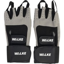 L Beden Bilek Bandajlı Gri Ağırlık Body Fitness Eldiveni