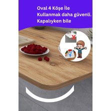 kydonia home mdf lam 4 köşesi oval çam ahşap desenli duvara monte  kırma katlanır yemek masası