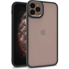 Başkenttekno iPhone 11 Pro Max Kılıf Kamera Çıkıntılı Arkası Şeffaf Köşeleri Parlak Renkli Işlemeli Flora Kapak