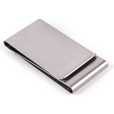 Spelt Çift Taraflı Metal Geniş Kağıt Para Tokası Kart Tutucu Klips Cüzdan Ataş Gümüş 6cm x 3cm