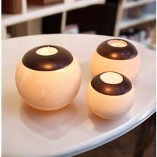 Bali Decor Tea Light Taş Ahşap Mumluk,beton Mumluk,tee Light Mumluk Seti