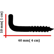 10 adet L kanca askı 4 cm vida no 4 askı şofben montaj vidası anahtarlık bijuteri