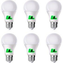 Ledarmy 6 Adet 9W LED Ampul A+ 6500K Soğuk Beyaz Işık Lamba Aydınlatma ASA-12082 Enerji Tasarruflu Uzun Ömürlü E27