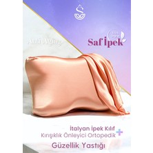 Shine Pillow %100 Ipek Pembe Renk Kılıfı ile Yaşlanma Karşıtı Ortopedik Visko Yastık