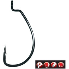 Gamakatsu Worm Offset Ewg Sl No:2/0 Siyah Olta Iğnesi 1/6