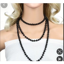 Smy Bag Siyah Incili Tasarım Kolye