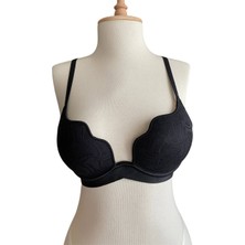 İnspira Balenli Yarı Destekli Push Up Desenli V Kesim B Kap Premium Kalite Sütyen