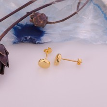 Nox Jewelry 925 Ayar Gümüş Bombeli Daire Küpe Çap:7 E00248