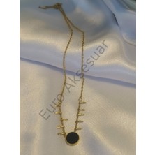 Stainless Steel Halka Detaylı Çelik Kolye