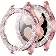 Habilis Samsung Galaxy Watch 5-4 Uyumlu 40MM Çift Sıra Taş Işlemeli Renkli Kasa Koruyucu Çerçeve