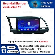 Victor Hyundai Elantra 2016-2018  Android Kablosuz Carplay Navigasyon Multimedya 9 Inch Ekran 4G Ram + 32GB Hafıza Çerçeveli ve arka görüş kameralı