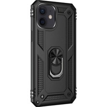 Apple iPhone 12 Mini 5.4'' Yüzüklü Tank Kılıf Siyah