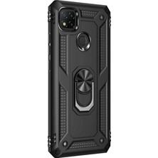 Xiaomi Redmi 9C Yüzüklü Tank Kılıf Siyah