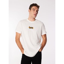 Lee Bisiklet Yaka Beyaz Erkek T-Shirt L241521100 Beyaz T-Shirt