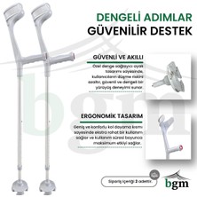 BGM Akıllı Baston- Kanedyen Değnek- Yüksek Kalite Ortopedik Yürüme Desteği- 1 Çift