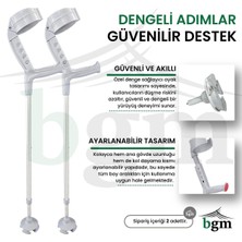 BGM Akıllı Baston- Ayarlanabilir Kanedyen Lüks Değnek- Yüksek Kalite Ortopedik Yürüme Desteği- 1 Çift