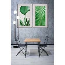 Nur Metal 70x70 Katlanır Sandalye Takımı 2 Kişilik Mutfak Masası - Yemek Masası - Cafe Masası - Çam
