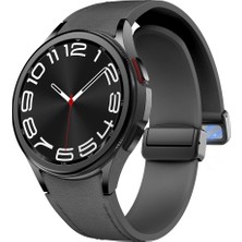 Kaneed Samsung Galaxy Watch 6 Için Manyetik Toka Pu Silikon Kayış (Yurt Dışından)