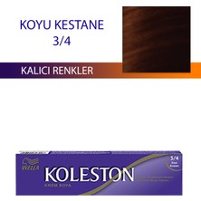 Wella Koleston Koyu Kestane 3/4 Kalıcı Krem Saç Boyası 60 gr Parlak Renkler İçin
