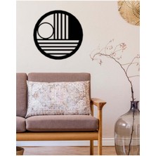 Artroya - Metal Moon Metal Duvar Tablosu - Ev Duvar Dekorasyonu - 65 X 65 - Cm -Siyah - Deco-008