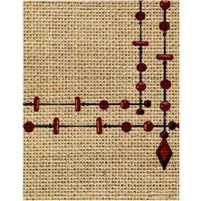 Adn Home Decor 140X50 cm Indian Serisi Çuval Görünümlü Runner Bordo