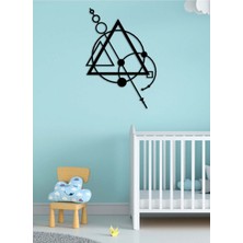 Artroya - Archer Geometric Metal Duvar Tablo - Ev Duvar Dekorasyonu - 80 X 53 - Cm -Siyah - Deco-038