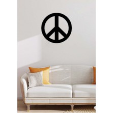Artroya - Barış Sembolü Metal Duvar Tablosu - Ev Duvar Dekorasyonu - 50 X 50 - Cm -Siyah - Deco-163