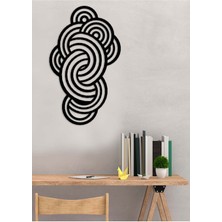 Artroya - Doodle Waves Duvar Tablosu - Ev Duvar Dekorasyonu - 80 X 48 - Cm -Siyah - Deco-004