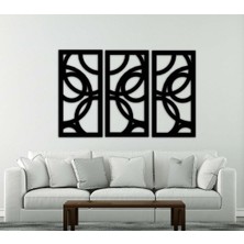 Artroya - Puzzle Daireler Metal Duvar Tablosu - Ev Duvar Dekorasyonu - 135 X 90 - Cm -Siyah - Deco-056