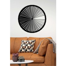 Artroya - Optik Mandala Metal Duvar Tablosu - Ev Duvar Dekorasyonu - 65 X 65 - Cm -Siyah - Deco-194