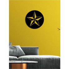 Artroya - Rosco Yıldız Metal Duvar Tablosu - Ev Duvar Dekorasyonu - 50 X 50 - Cm -Siyah - Deco-097