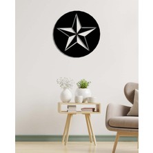 Artroya - Rosco Yıldız Metal Duvar Tablosu - Ev Duvar Dekorasyonu - 50 X 50 - Cm -Siyah - Deco-097