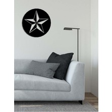Artroya - Rosco Yıldız Metal Duvar Tablosu - Ev Duvar Dekorasyonu - 50 X 50 - Cm -Siyah - Deco-097