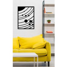 Artroya - Gezegenler Metal Duvar Tablo - Ev Duvar Dekorasyonu - 50 X 50 - Cm -Siyah - Deco-040